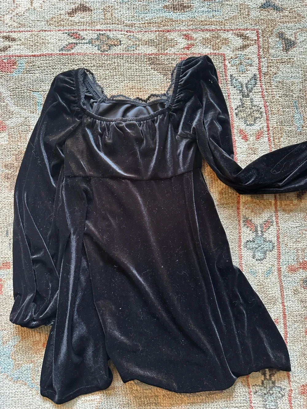 Kids GAP Black Velvet Long-Sleeve dress